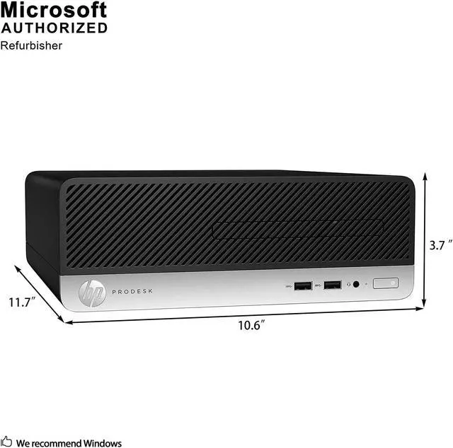 Alt view image 4 of 7 - HP ProDesk 400 G5 Small Form Factor PC, Intel Six Core I5-8500 3.0Ghz, 16G DDR4, 256G SSD, DP, 4K Support, WiFi, Bluetooth 4.0, Keyboard & Mouse, Windows 10 Pro 64 Bit-Multi-Language(EN/FR) (Grade A)
