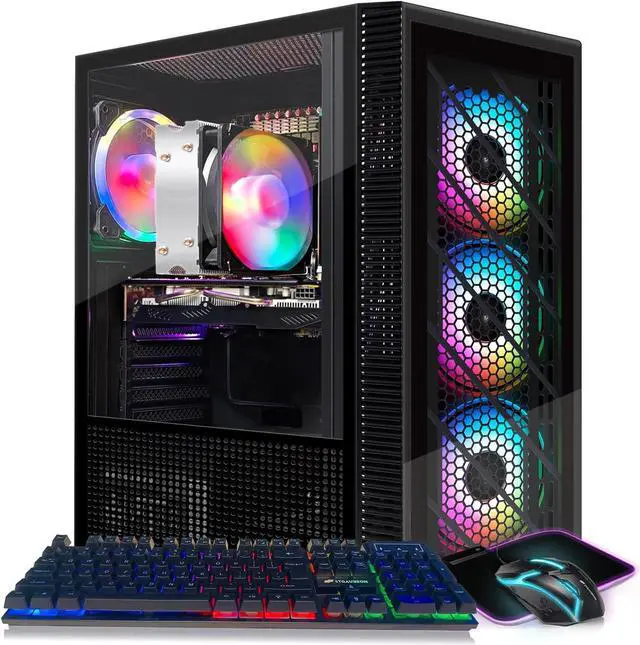 Main image of STGAubron Gaming Desktop PC, AMD Athlon 3000G 3.5G, Radeon RX 580 16G GDDR5, 16G RAM, 512G SSD, 600M WiFi, BT 5.0, RGB Fan x 4, RGB Keyboard & Mouse & Mouse Pad, W11H64