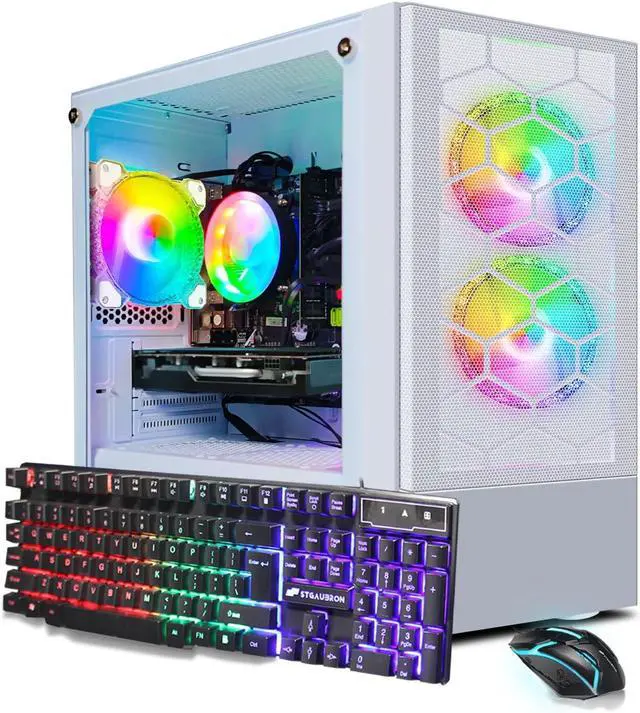 Main image of STGAubron Gaming PC Computer Desktop, Intel Core i7 8th Gen up to 4.1G, Radeon RX 470 8G Graphics, 16G DDR4 RAM, 512G SSD, WiFi 6, BT 5.2, RGB Fan x3, Windows 11 Home
