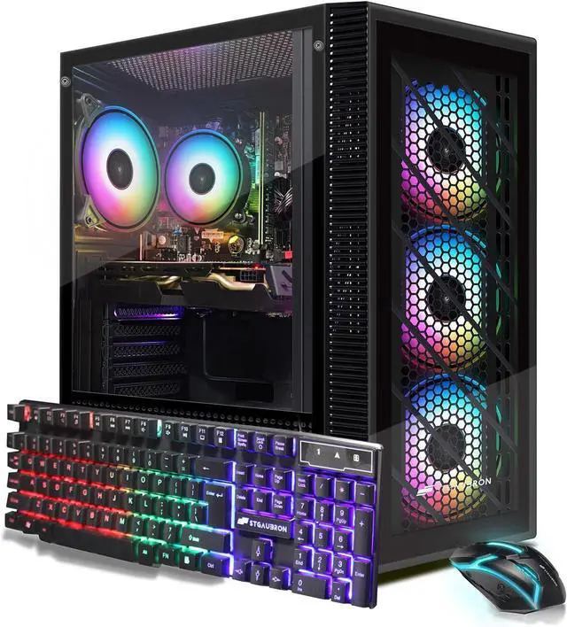 Main image of STGAubron Gaming PC Computer Desktop, Intel Core i7 8th Gen up to 4.1Ghz, Radeon RX 590 8G Graphics, 32G DDR4 RAM, 1TB SSD, WiFi 6, BT 5.2, RGB Fan x4, Windows 11 Home