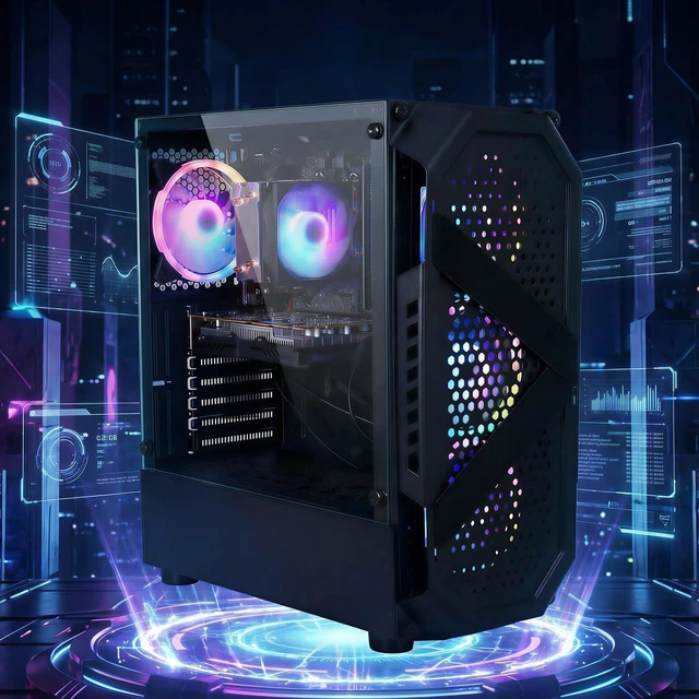 Alt view image 4 of 5 - STGAubron Gaming PC Desktop Computer, Intel Core i7 up to 3.9G, GeForce RTX 3060 12G, 32GB RAM, 1TB SSD, WiFi 6, BT 5.0, RGB Fan x 4, Windows 11 Home