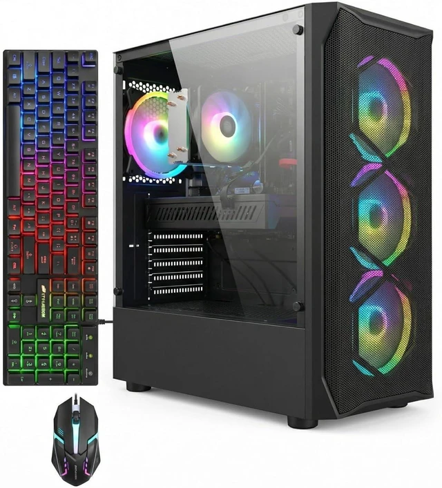 i7-8700 ＋ Z370MPro4 ＋ RAM16GB ＋ SSD512GB STGAubron Gaming PC Desktop Computer, Intel Core i7 8700 up to 4.6