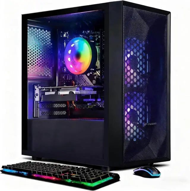 Main image of STGAubron Gaming PC Desktop Computer, Intel Core i5 up to 3.6GHz, GeForce GTX 750Ti 4G, 16GB RAM, 512GB SSD, WiFi 6, BT 5.2, RGB Fan x 2, Windows 11 Home