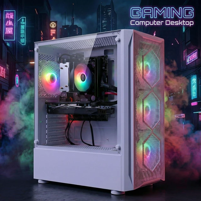 Alt view image 4 of 5 - STGAubron Gaming PC Desktop Computer, Intel Core i7 up to 3.9GHz, GeForce GTX 1070 8G, 16GB RAM, 512GB SSD, WiFi 6, BT 5.0, RGB Fan x 4, Windows 11 Home