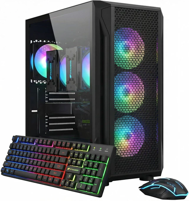 Main image of STGAubron Dual CPU Gaming PC, Dual Intel i7 Xeon E5 up to 3.7GHz, Radeon RX 580 8G, 16G DDR4, 512G SSD, WiFi 6, BT 5.0, RGB Fan x 4, Windows 11 Pro