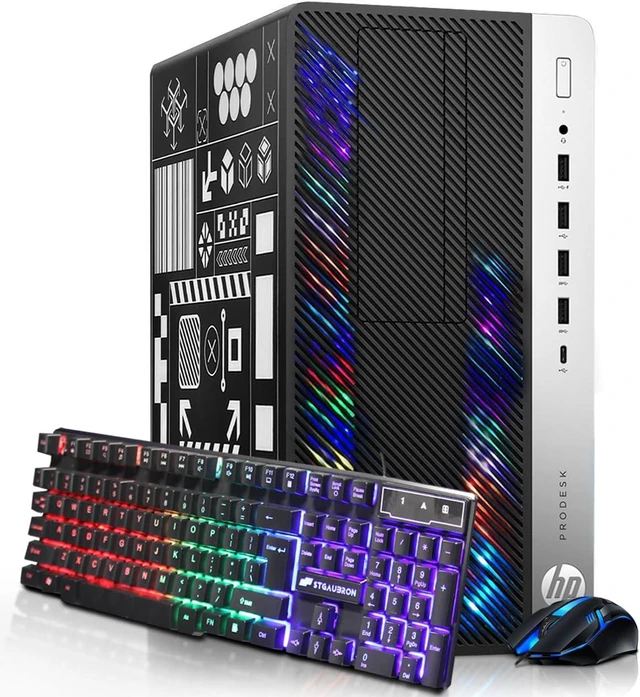 Main image of HP Gaming ProDesk Desktop RGB Computer PC, Core i5-6500 up to 3.6GHz, GeForce GT 1030 2GB GDDR5, 16GB DDR4 RAM, 512GB SSD, RGB Keyboard Mouse, WiFi