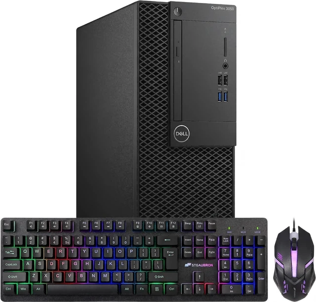Main image of Dell Gaming OptiPlex Desktop RGB Computer PC, Core i5-7500 up to 3.8GHz, GeForce GT 1030 2GB GDDR5, 16GB DDR4 RAM, 256GB SSD, RGB Keyboard Mouse, WiFi, Windows 11 Pro