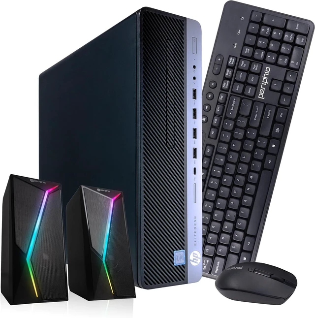 Main image of HP Gaming EliteDesk Desktop RGB Computer PC, Core i5-8500 up to 4.1GHz, 16GB DDR4 RAM, 1TB SSD, RGB Speakers, WiFi, Windows 11 Pro