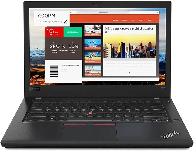 Main image of Lenovo ThinkPad T480 14" FHD Business Laptop Computer, Intel Core i7-8650U 1.9GHz, 16GB DDR4 RAM, 512GB SSD, Type-C, HDMI, Windows 11 Pro