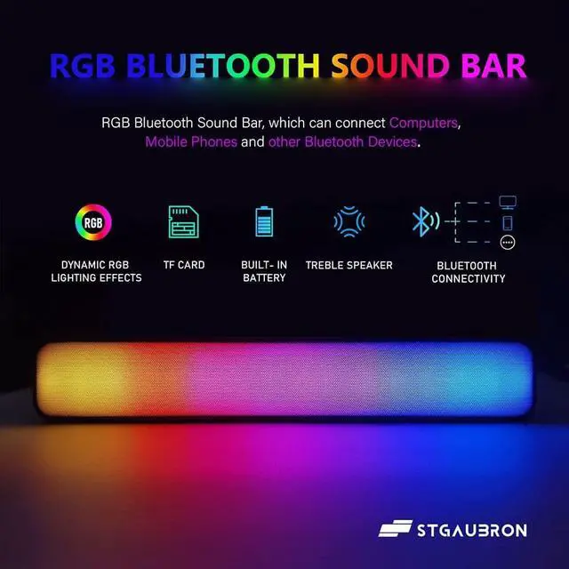 Alt view image 6 of 7 - STGAubron Gaming Desktop PC Computer,Intel Core I7 3.4GHz up to 3.9GHz, 16G RAM, 512G SSD, WIFI, BT 5.0, GeForce GTX 1660 Ti 6G GDDR6, RGB Fanx6, RGB Keyboard&Mouse&Mouse Pad, RGB BT Sound Bar, W10H64