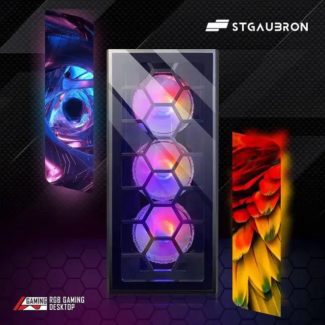 Alt view image 3 of 7 - STGAubron Gaming PC,Intel Core i7 3.4G up to 3.9G,32G,1TB SSD,WiFi,BT 5.0,GeForce RTX 2060 Super 8G GDDR6,RGB Fanx6,RGB Keybaord&Mouse&Mouse Pad,RGB Bluetooth Sound Bar,RGB Bluetooth Gaming Mic,W10H64