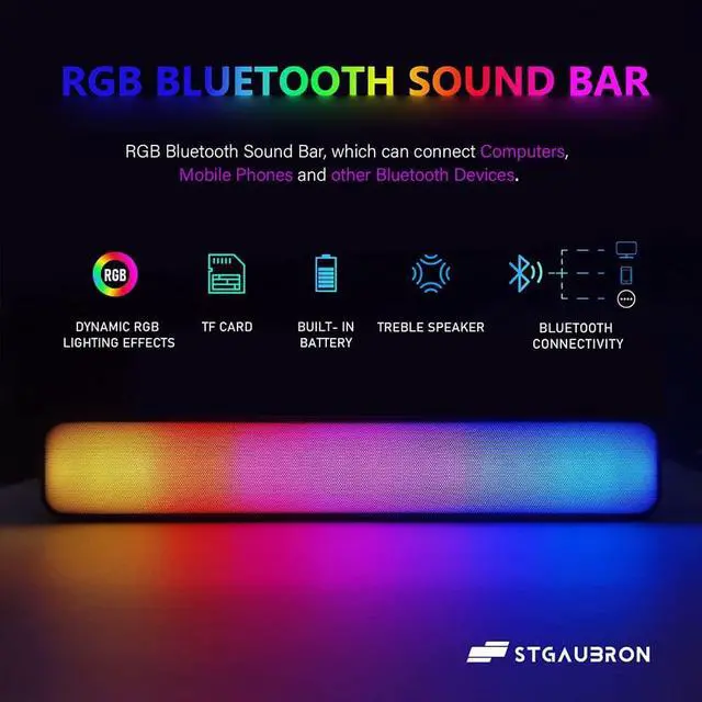 Alt view image 6 of 7 - STGAubron Gaming Diamond Desktop, Intel Core I7 3.4 GHz up to 3.9 GHz, 16G RAM, 512G SSD, WIFI, BT 5.0, GTX 1660 Ti 6G GDDR6, RGB Fan x 6, RGB Keyboard & Mouse, RGB Mouse Pad, RGB BT Sound Bar, W10H64