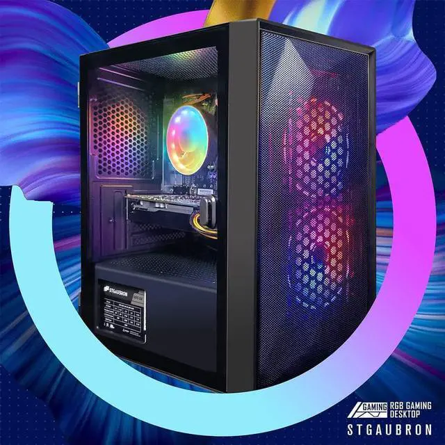 Alt view image 3 of 7 - STGAubron Gaming, Intel Core I5 3.3Ghz up to 3.7Ghz, 16G Ram, 512G SSD, GeForce RTX 2060 6G GDDR6, WiFi, BT 5.0, RGB Fan x 3, RGB Keybaord & Mouse, RGB Mouse Pad, RGB Bluetooth Sound Bar, W10H64