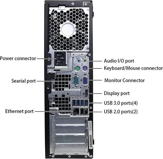 Alt view image 4 of 5 - HP Elite Desktop Computer PC, 3.1 GHz, Intel Core i5, 16GB, RAM, 2TB HDD, 22 inch LED Monitor, RGB Speaker and Keyboard Mouse, WiFi, Windows 10 Pro (Renewed)