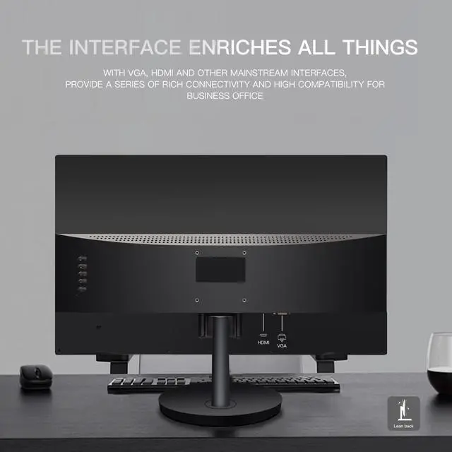 Alt view image 7 of 7 - STGAubron 24 Inch Gaming Computer Monitor, FHD 1920 x 1080P Office PC LED Display, 99% sRGB, HDMI, VGA, Ergonomic Tilt Adjustment
