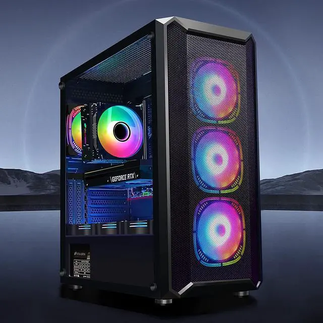 Alt view image 2 of 7 - STGAubron Gaming Desktop PC,Intel Core i7-11700KF up to 5.0G,GeForce RTX 3070 8G GDDR6,32G DDR4,2T SSD,WiFi,BT 5.0,RGB Fan x 7,RGB Keyboard&Mouse&Mouse Pad,RGB BT Sound Bar,RGB BT Gaming Mic,W11H64