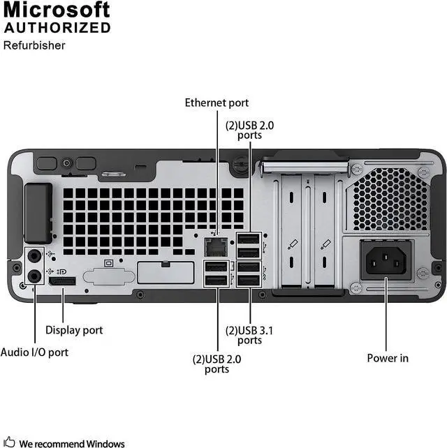 Alt view image 6 of 7 - HP ProDesk 400 G5 SFF High Performance Business Desktop Computer, Intel Six Core i5-8500 up to 4.1GHz, 16G DDR4, 256G SSD, WiFi, BT, 4K Support, DP, VGA, Windows 10 Pro 64 En/Sp/Fr(Renewed)