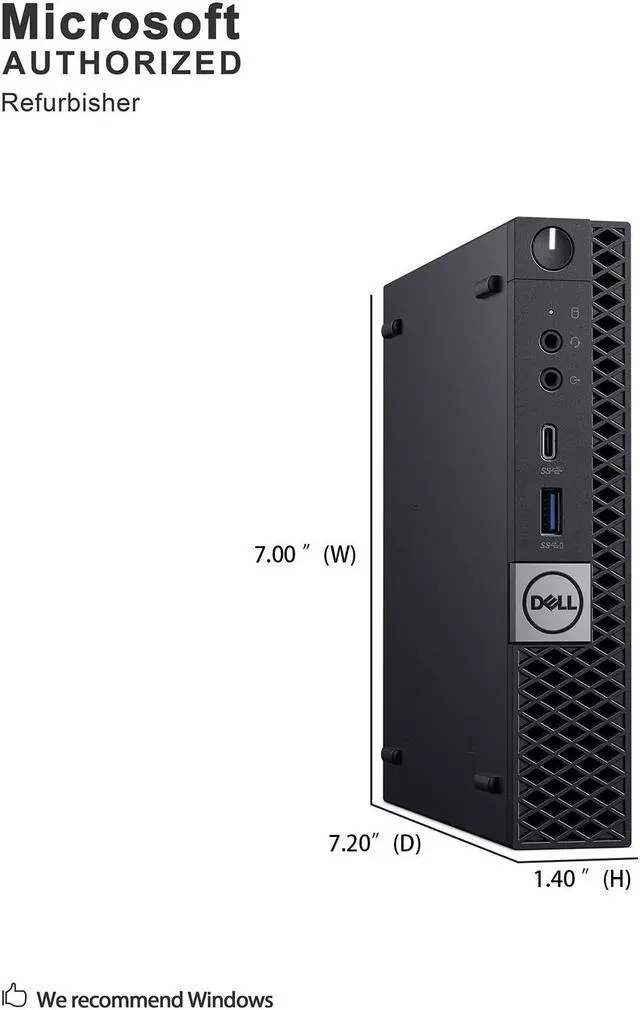 Alt view image 4 of 6 - Dell Optiplex 7060 Micro MFF Desktop PC Intel i7-8700T 6-Cores 2.40GHz 16GB DDR4, 256GB M.2 NVMe SSD WiFi BT HDMI, KB & Mouse Windows 10 Pro (Renewed)