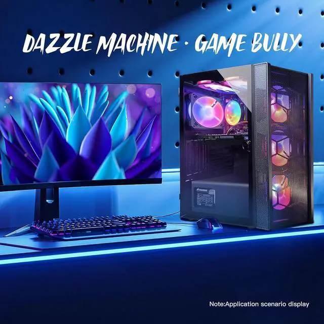 Alt view image 5 of 6 - STGAubron Gaming Desktop PC, Intel Core i7 3.4G up to 3.9G, 16G RAM, 512G SSD, GeForce GTX 1660 Super 6G GDDR6, 600M WiFi, BT 5.0, RGB Fan x 6, RGB Keyboard&Mouse&Mouse Pad, RGB BT Sound Bar, W10H64