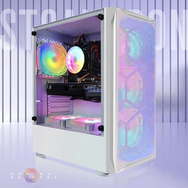 Alt view image 2 of 5 - STGAubron Gaming Desktop PC, Intel Core i5 3.2G up to 3.6G, 16G RAM, 512G SSD, Radeon RX 5600 XT 6G GDDR6, 600M WiFi, BT 5.0, RGB Fan x 6, RGB Keyboard & Mouse & Mouse Pad, W10H64
