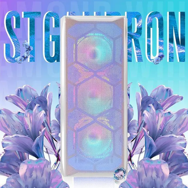 Alt view image 3 of 5 - STGAubron Gaming Desktop PC, Intel Core i5 3.2G up to 3.6G, 16G RAM, 512G SSD, Radeon RX 5600 XT 6G GDDR6, 600M WiFi, BT 5.0, RGB Fan x 6, RGB Keyboard & Mouse & Mouse Pad, W10H64