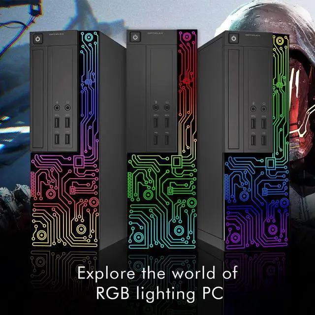 Alt view image 3 of 5 - Dell Gaming OptiPlex Desktop RGB Computer PC, Intel Core i5, AMD RX 550 4GB GDDR5, 16GB RAM, 512GB SSD, 24 Inch HDMI Monitor, RGB Keyboard Mouse and Headset, WiFi, Windows 10 Pro (Renewed)