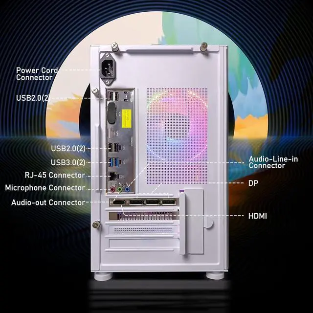 Alt view image 7 of 7 - STGAubron Gaming Desktop PC,Intel Core i7-10700KF up to 5.1G,16G DDR4,1T SSD,GeForce RTX 3060 12G GDDR6,600M WiFi,BT 5.0,RGB Fan x 6,RGB Keyboard&Mouse,RGB Mouse Pad,W11H64