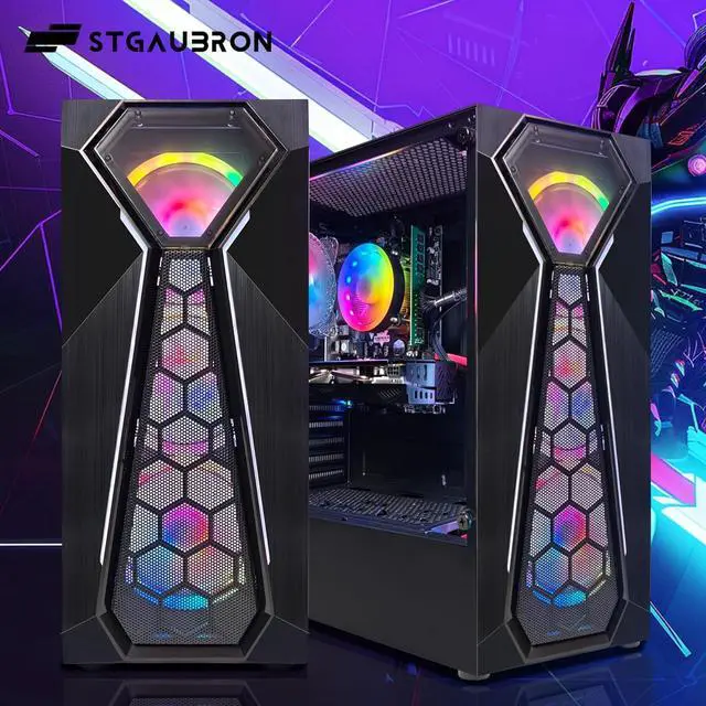 Alt view image 5 of 7 - STGAubron Gaming Desktop PC, Radeon RX 580 16G GDDR5, Intel Core i5-9400F up to 4.1GHz, 16G DDR4 Memory, 512G SSD, 600M WiFi, BT 5.0, RGB Fan x 4, RGB Keyboard & Mouse & Mouse Pad, W11H64
