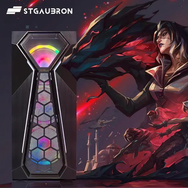 Alt view image 2 of 7 - STGAubron Gaming Desktop PC, Radeon RX 580 16G GDDR5, Intel Core i5-9400F up to 4.1GHz, 16G DDR4 Memory, 512G SSD, 600M WiFi, BT 5.0, RGB Fan x 4, RGB Keyboard & Mouse & Mouse Pad, W11H64