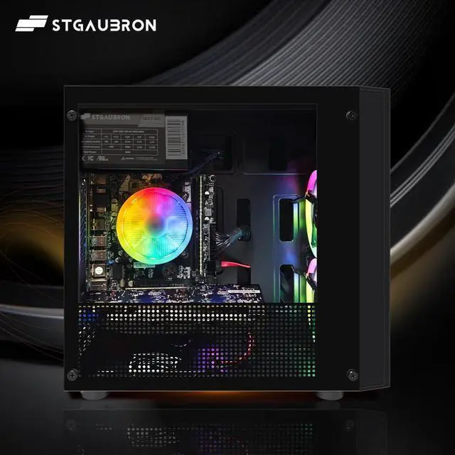 Alt view image 3 of 7 - STGAubron Gaming Desktop PC, Radeon RX 580 8G GDDR5, Intel Core i5-9400F up to 4.1GHz, 16G DDR4 Memory, 512G SSD, 600M WiFi, BT 5.0, RGB Fan x 2, RGB Keyboard & Mouse & Mouse Pad, W11H64
