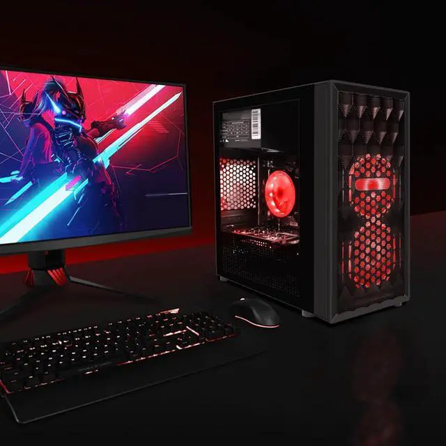 Alt view image 4 of 7 - STGAubron Gaming Desktop PC, Radeon RX 580 8G GDDR5, Intel Core i5-9400F up to 4.1GHz, 16G DDR4 Memory, 512G SSD, 600M WiFi, BT 5.0, RGB Fan x 2, RGB Keyboard & Mouse & Mouse Pad, W11H64
