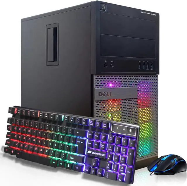 Main image of Dell Optiplex 7020 Gaming Desktop PC - Intel Core i7 4th Gen 3.4GHz, NVIDIA GeForce GT 1030 2GB, 16GB RAM, 512GB SSD, HDMI, DVI, VGA, Keyboard, Mouse, Wi-Fi, Windows 10 Professional(Renewed)