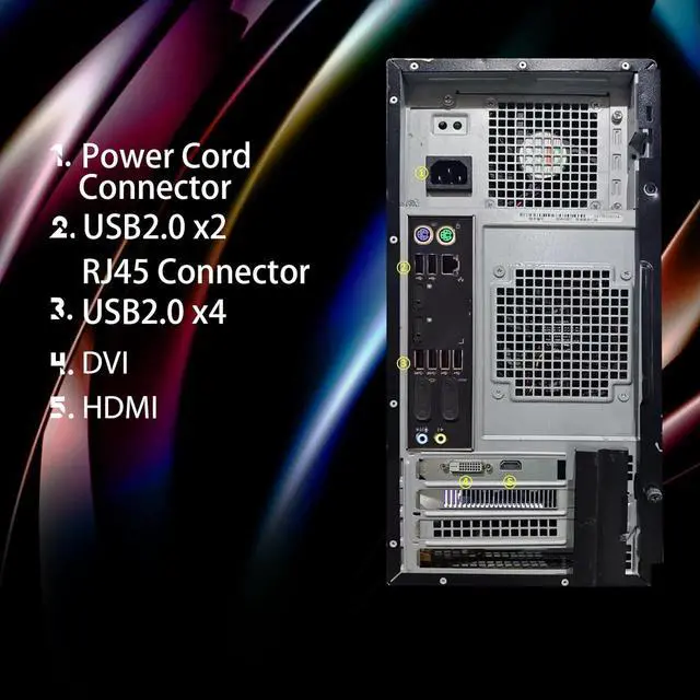 Alt view image 5 of 5 - Dell Optiplex 7020 Gaming Desktop PC - Intel Core i7 4th Gen 3.4GHz, NVIDIA GeForce GT 1030 2GB, 16GB RAM, 512GB SSD, HDMI, DVI, VGA, Keyboard, Mouse, Wi-Fi, Windows 10 Professional(Renewed)