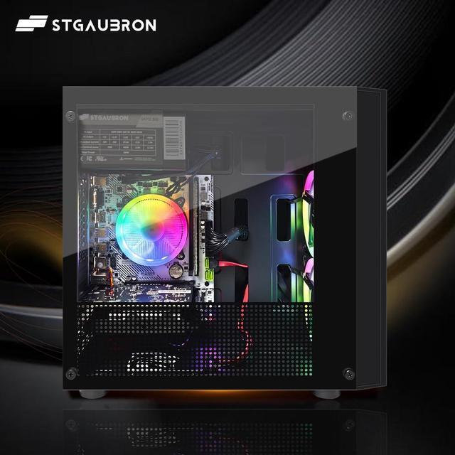 Alt view image 6 of 7 - STGAubron Gaming Desktop PC, Radeon RX 560 4G GDDR5, Intel 10th Gen G5905 3.5G, 16G DDR4, 512G SSD, 600M WiFi, BT 5.0, RGB Fan x 2, RGB Keyboard & Mouse & Mouse Pad, W11H64