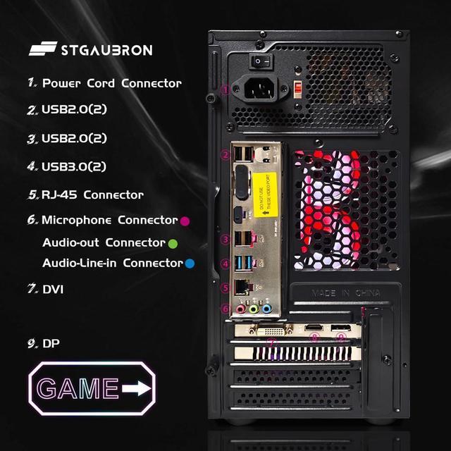 Alt view image 7 of 7 - STGAubron Gaming Desktop PC, Radeon RX 560 4G GDDR5, Intel 10th Gen G5905 3.5G, 16G DDR4, 512G SSD, 600M WiFi, BT 5.0, RGB Fan x 2, RGB Keyboard & Mouse & Mouse Pad, W11H64