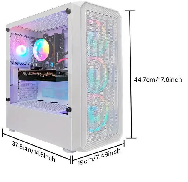 Alt view image 2 of 4 - STGAubron Gaming Desktop PC, Radeon RX 580 8G GDDR5, Intel Core i5-9400F up to 4.1GHz, 16G DDR4 Memory, 1T SSD, 600M WiFi, BT 5.0, RGB Fan x 4, RGB Keyboard & Mouse & Mouse Pad, W11H64