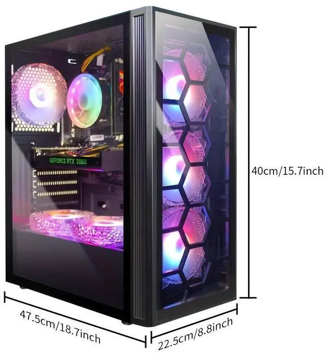 Alt view image 5 of 6 - STGAubron Gaming Desktop PC Computer,Intel Core I7 3.4 GHz up to 3.9 GHz,16G RAM,512G SSD,WiFi,BT 5.0,GeForce RTX 2060 6G GDDR6,RGB Fanx6,RGB Keyboard&Mouse,RGB Mouse Pad,RGB BT Sound Bar,W10H64