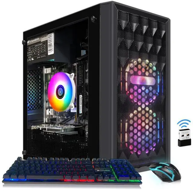 Alt view image 3 of 6 - STGAubron Gaming PC Computer Desktop, Radeon RX 560 4G, Intel Core I7 8th up to 4.1GHz, 16G DDR4, 512G SSD, 600M WiFi, BT 5.0, RGB Fan x2, Windows 11 Home