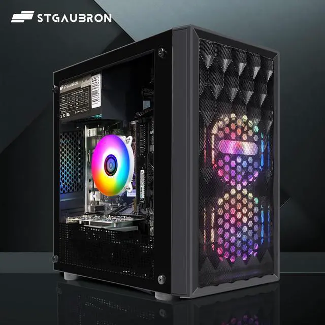 Alt view image 4 of 6 - STGAubron Gaming PC Computer Desktop, Radeon RX 560 4G, Intel Core I7 8th up to 4.1GHz, 16G DDR4, 512G SSD, 600M WiFi, BT 5.0, RGB Fan x2, Windows 11 Home