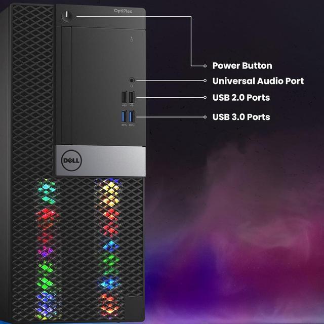 Alt view image 6 of 7 - Dell RGB Gaming Tower Computer - Intel Core i7 6th Gen, NVIDIA GTX 1050 Ti 4GB GDDR5, 16GB Ram, 512GB SSD, Prebuilt Gaming Desktop PC with Built-in WiFi & RGB Set, Windows 10 Pro (Renewed)