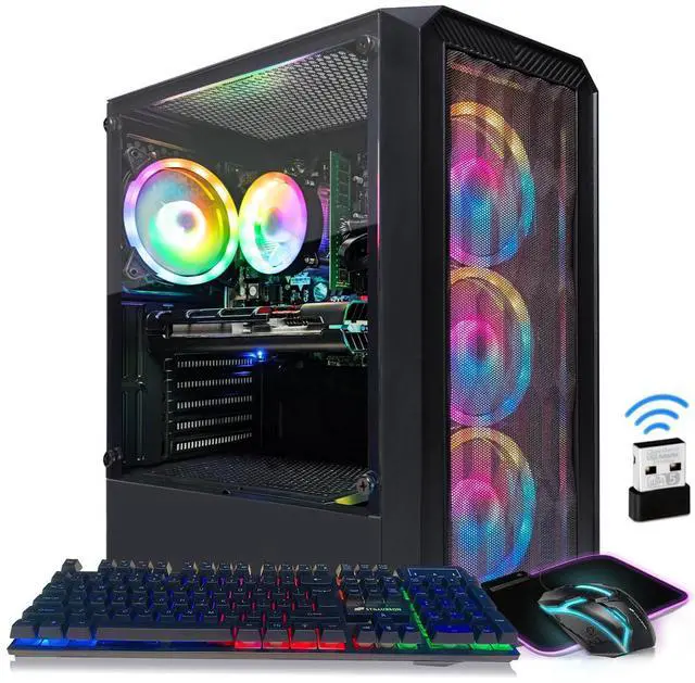 Alt view image 2 of 6 - STGAubron Gaming PC Computer Desktop, GeForce RTX 2060 M 6G, Intel Core i7 up to 3.9GHz, 16G DDR4, 512G SSD, 600M WiFi 6, BT 5.2, RGB Fan x4, RGB Mouse Pad, Windows 10 Home