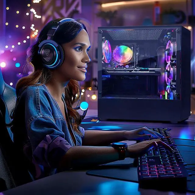 Alt view image 6 of 6 - STGAubron Gaming PC Computer Desktop, GeForce RTX 2060 M 6G, Intel Core i7 up to 3.9GHz, 16G DDR4, 512G SSD, 600M WiFi 6, BT 5.2, RGB Fan x4, RGB Mouse Pad, Windows 10 Home