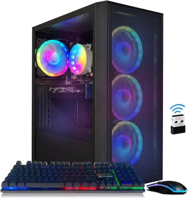 Alt view image 3 of 5 - STGAubron Gaming PC Computer Desktop, Radeon RX 580 8G, Intel Core I7 8th up to 4.1GHz, 16G DDR4, 1T SSD,  WiFi6, BT 5.2, RGB Fan x4, Windows 11 Home