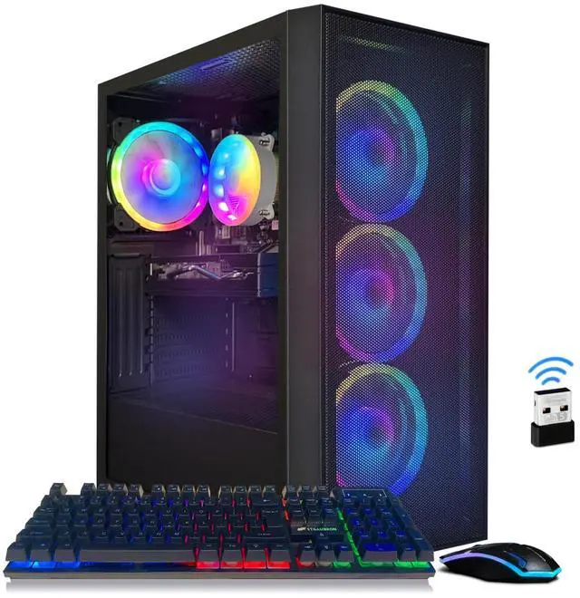 Alt view image 4 of 5 - STGAubron Gaming PC Computer Desktop, Radeon RX 580 8G, Intel Core I7 8th up to 4.1GHz, 16G DDR4, 512G SSD, WiFi 6 , BT 5.2, RGB Fan x4, Windows 11 Home