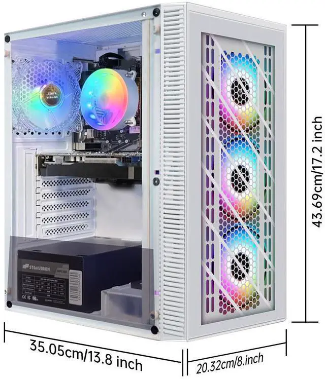 Alt view image 6 of 6 - STGAubron Gaming PC Computer Desktop, GeForce GTX 1660 Super 6G, Intel Core I7 8th up to 4.1GHz, 16G DDR4, 1T SSD, 600M WiFi, BT 5.0, RGB Fan x4, Windows 11 Home