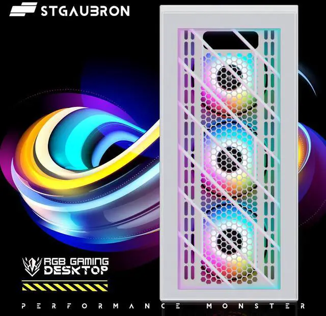 Alt view image 2 of 6 - STGAubron Gaming PC Computer Desktop, GeForce GTX 1660 Super 6G, Intel Core I7 8th up to 4.1GHz, 16G DDR4, 1T SSD, 600M WiFi, BT 5.0, RGB Fan x4, Windows 11 Home