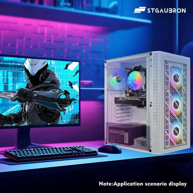 Alt view image 3 of 6 - STGAubron Gaming PC Computer Desktop, GeForce GTX 1660 Super 6G, Intel Core I7 8th up to 4.1GHz, 16G DDR4, 1T SSD, 600M WiFi, BT 5.0, RGB Fan x4, Windows 11 Home