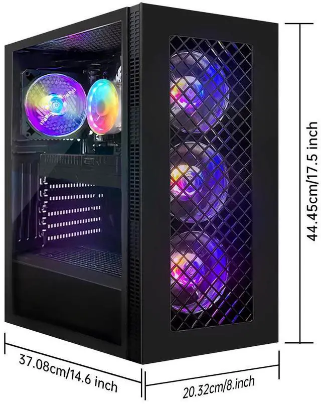 Alt view image 5 of 5 - STGAubron Gaming PC Computer Desktop, Radeon RX 5700 8G, Intel Core I7 8th up to 4.10 GHz, 16G DDR4, 512G SSD, WiFi 6 , BT 5.2, RGB Fan x4, Windows 11 Home
