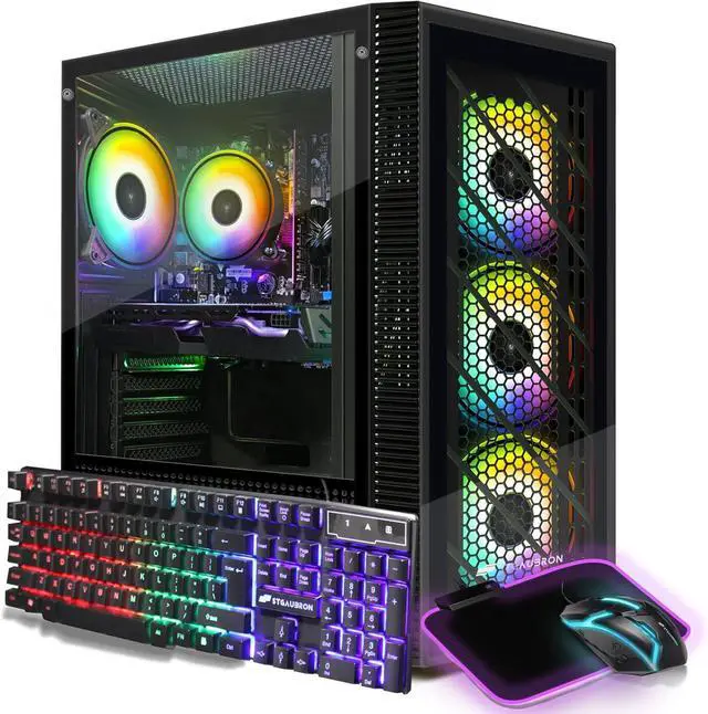Alt view image 4 of 6 - STGAubron Gaming Desktop PC, Intel Core i7 3.4G up to 3.9G, 32G RAM, 1T SSD, Radeon RX 590 8G GDDR5, 600M WiFi, BT 5.0, RGB Fan x 6, RGB Keyboard & Mouse & Mouse Pad, W10H64