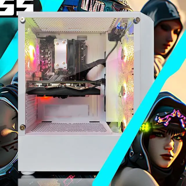 Alt view image 3 of 6 - STGAubron Gaming PC Desktop Computer, AMD Ryzen 3 3200G 3.6 GHz, AMD Radeon RX 580 8G GDDR5, 16GB DDR4 RAM, 1TB SSD, 600M WiFi, BT 5.0, RGB Fan x 4, Windows 11 Home